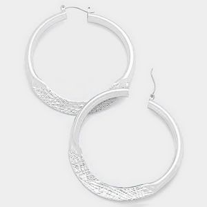 Silver Hoop Earrings Casual Simple Style Metal